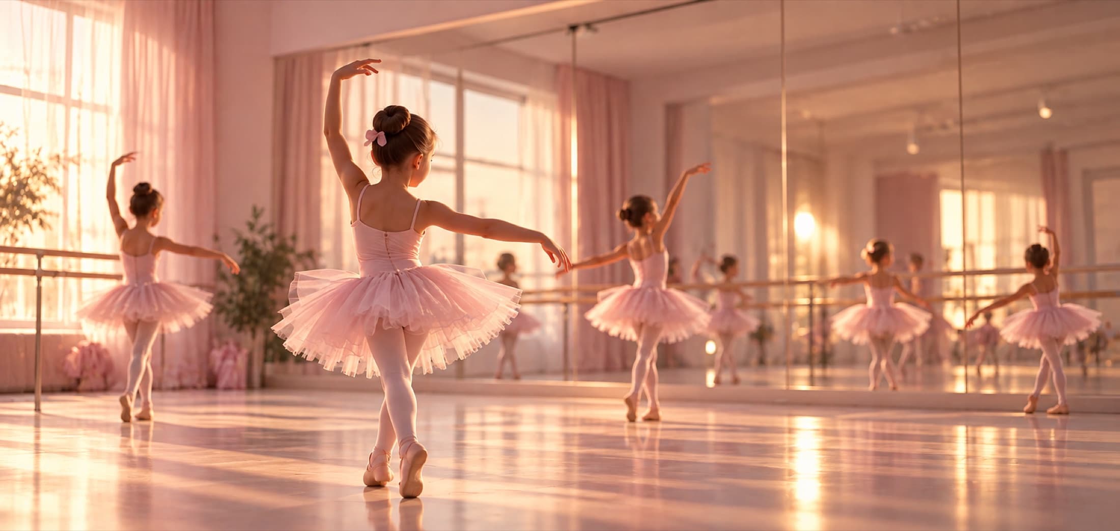 Niñas bailando ballet en el estudio Relevé